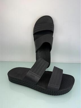 Reef Cushion Bounce Slide Black Size 7 Womens Double Strap Comfort Sandals